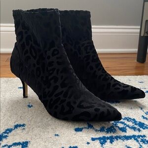 Charles by Charles David Black Leopard Print Ankle Boots